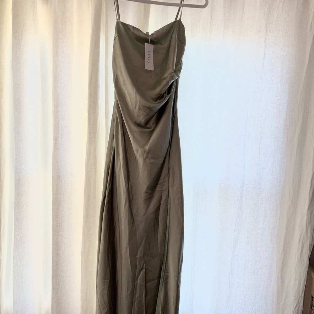 Billy J Olive Green Spaghetti Strap Dress
